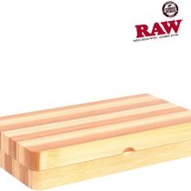 RAW Rolling Tray Striped Limited Edition Magnetic Closing Beige Backflip