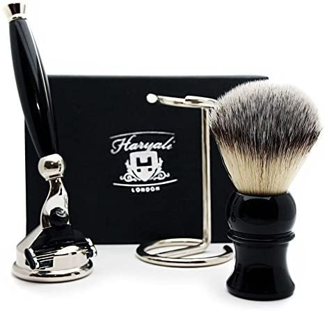 Synthetic Look Alike Badger Hair Brush, Mach 3 Head Razor