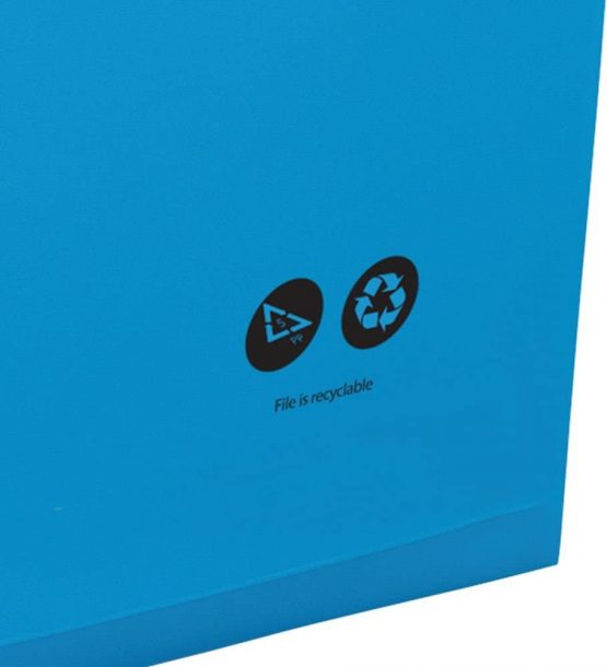 Rexel Foolscap Heavy Duty Suspension Files with Tabs and Inserts for Filing Cabinets, 15 mm base, Polypropylene, Blue, Crystalfile Extra, Pack of 25, 70630 - Image 2