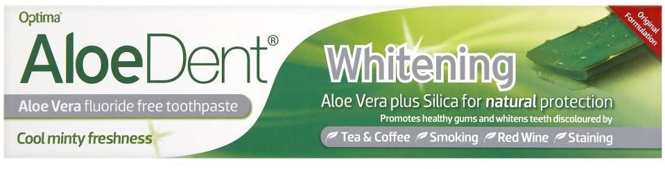 Aloe Dent Whitening Aloe Vera Toothpaste Fluoride Free, Natural Action, Vegan, Cruelty Free , SLS Free, Naturally White - Image 2