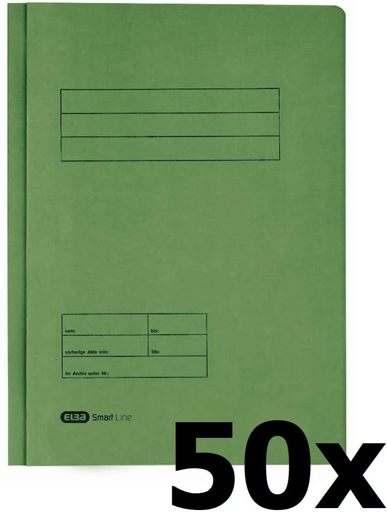 ELBA Smart Line 100421221 Double File Folder 320 g/m² Manila Cardboard Green Pack of 50