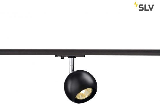 SLV 1-Phase Eye, LED spot, Ceiling, Track System, Interior Lighting / GU10 50W Black, Steel, 50 W