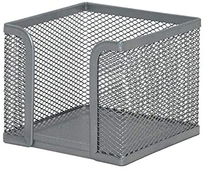 Q-Connect KF00881 Notelet Box Metal Wire Silver, 9.8 x 8.0 x 9.8 cm