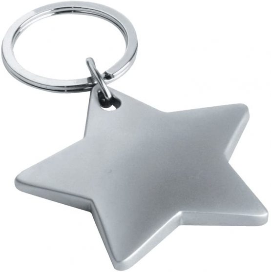 eBuyGB Star Shaped Key Ring Stocking Filler, Metal (Matte Star)