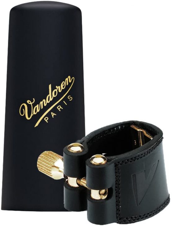 Vandoren LC29P Leather Ligature With Plastic Cap, fits Baritone Saxophone