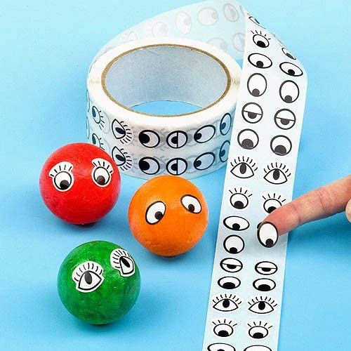 Baker Ross EV1202 Eye Stickers Value Pack (Roll of 1000) for Kids Arts and Crafts Projects Black & White, 15mm - Image 3