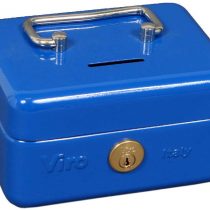 Viro 4272 Key Cash Box with Cylinder and Money Box, Blue, 150 x 110 x 80 mm