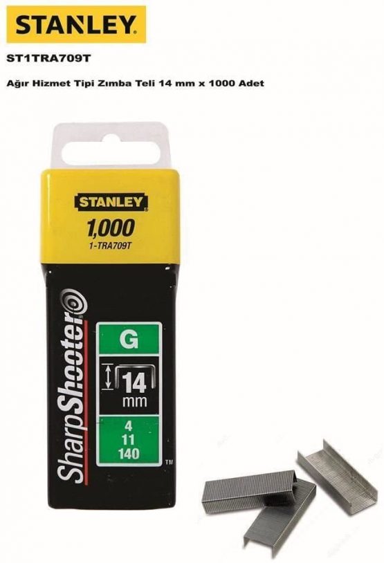 Stanley 1-TRA709T 14mm Heavy-Duty Staple (1000 Pieces), Yellow - Image 2