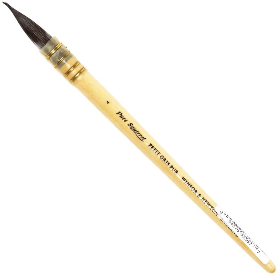 Winsor & Newton Pure Squirrel Pointed Wash Brush - No. 4 Birch Wood 22.2 x 1.2 x 1.2 cm - 5250304, Transparent, 22,2 x 1,2 x 1,2 cm