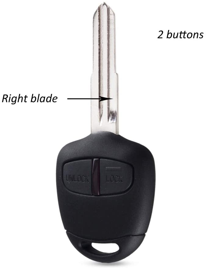 Heart Horse 2 Button Car Key Fob Cover Replacement Remote Key Case Shell for Mitsubishi Triton Evo Galant L200 Outlander Lancer Colt Shogun (Right blade) - Image 2