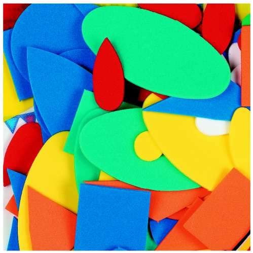 Craft Planet Crafty Foam Shapes Assorted Colours Pack of 75, Multicolor