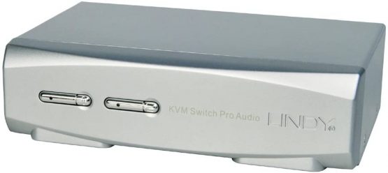 LINDY 39304 2 Port KVM Switch Pro USB 2.0, DisplayPort 1.2 with TTU, Silver