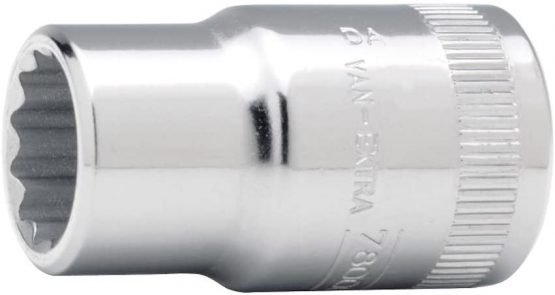 Bahco SB7800DM-12 BHSB7800DM-12 1/2-Inch 12 Edge Socket Wrench Insert, Silver, 12 mm