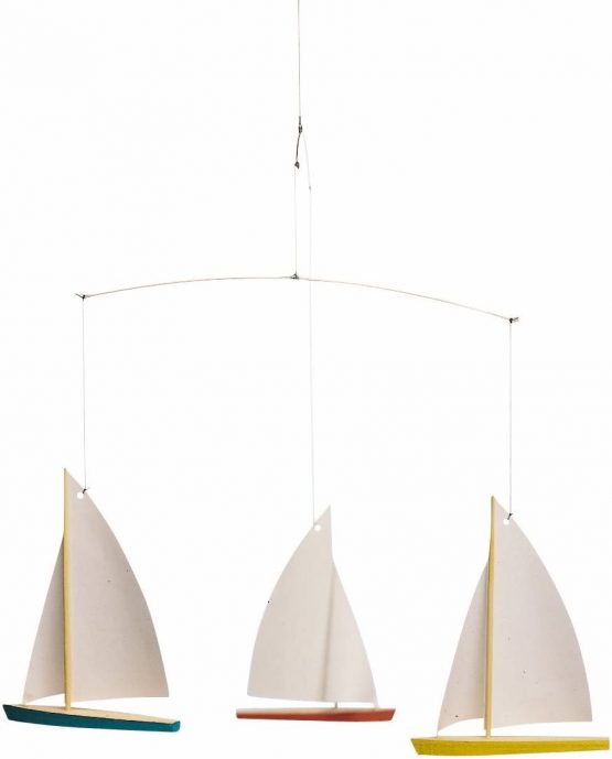 Flensted Mobiles 3 Dinghy Regatta Hanging Mobile 15 Inches Multicoloured