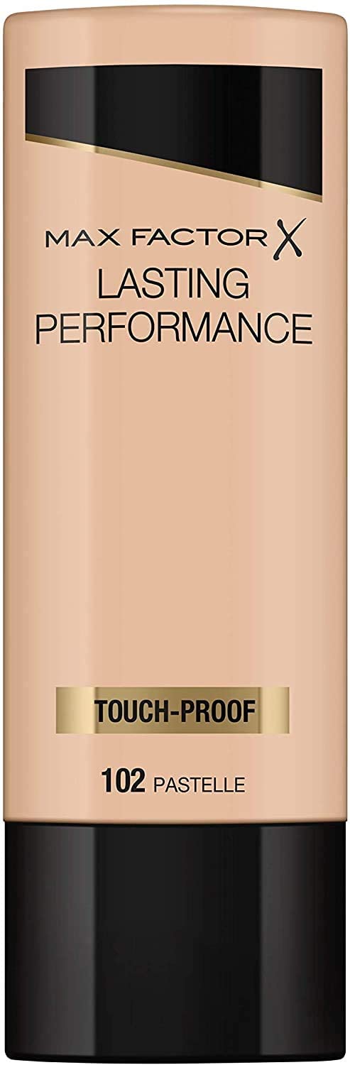 Max Factor Lasting Performance Liquid Foundation, 102 Pastelle, Full Coverage, Flawless and Radiant Finish