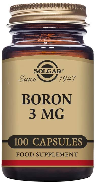 Solgar Boron 3 Mg Vegetable Capsules - Food Supplement, 100 Capsules (Pack of 1) - Vegan, Gluten Free, Brown, 100 count (Pack of 1)