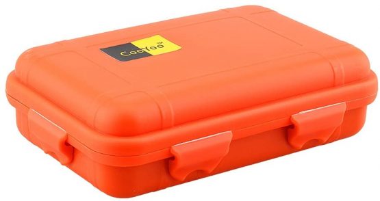 Dilwe Container Box Portable Plastic Waterproof Survival Storage Box for Outdoor Camping Fishing (Orange L) Size: 6.49"x4.13"x2.16" - Image 2