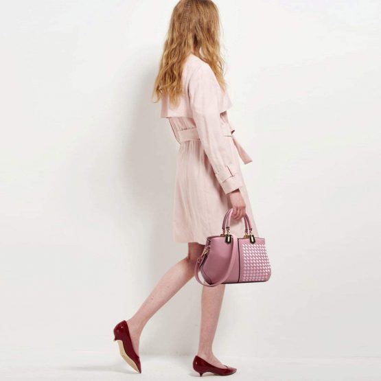 NICOLE&DORIS Women Lady Handbags Shoulder Bag Crossbody Bag Tote Satchel Purse PU Leather Light Pink - Image 2