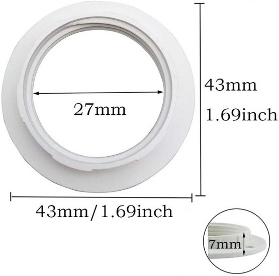 KingYH 12 Pack Lamp Shade Ring Converter E14 Plastic Lamp Shade Reducer Ring for Bedside Lamp Desk Floor Lamps Plate Light Lampshade Washer Adaptor White - Image 2