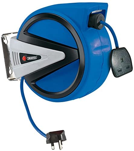 Draper 15051 Retractable Electric Cable Reel 10 m, Blue, 10m