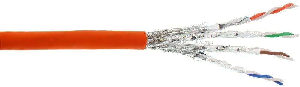 InLine 70100I Low Smoke Zero Halogen Ethernet Cable Cat. 7 S/FTP, PiMF, 4 x 2 x 0.58 AWG23, 1200MHz, 100 m Orange