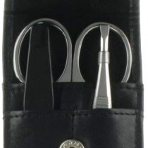 Friedrich|23 Taschenmaniküretui, 3-TLG, Leder, Schwarz Beauty Case, 20 cm, Black (Schwarz)