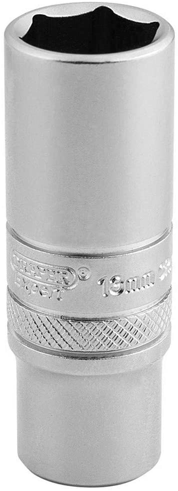 Draper 16530 1/4 Inch Square Drive 6 Point Metric Deep Socket, 13mm , Blue