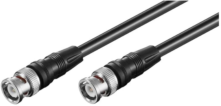Goobay 50089 BNC Connector Cable, (RG58), Shielded, Black, 3 m Cable Length, 3 metres