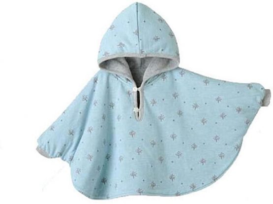 TININNA Baby Kids Toddler Double-side Wear Hooded Cape Cloak Poncho Hoodie Coat Mantle Blue 12-24 month