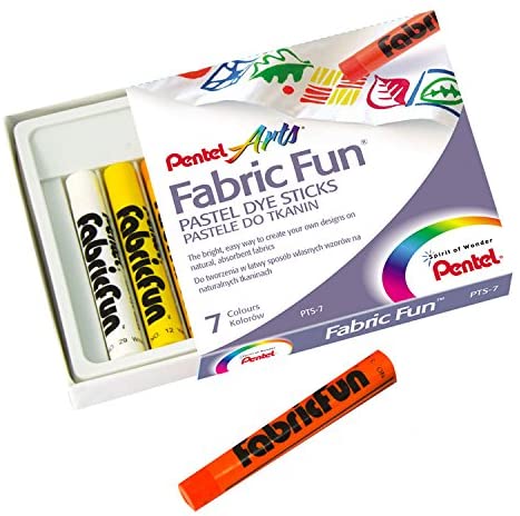 Pentel Fabric Fun Pastel Dye Stick (Pack of 7), Assorted Colors, PTS-7, multi-coloured, 7 count (Pack of 1) - Image 2
