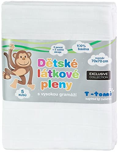 T-TOMI 5 Pieces Exclusive Collection Tetra Cloth Diaper, Multi Colour, One Size