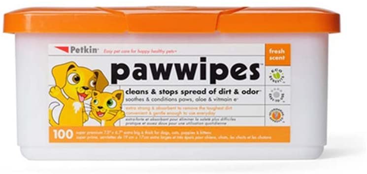 Petkin Paw Wipes, White, 100 Count (Pack of 1)