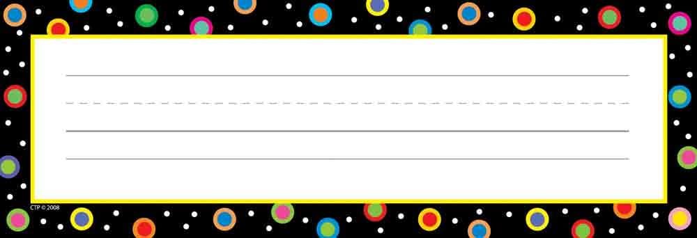 Creative Teaching Press Dots on Black Name Plates (4499), Multi/Black, 3 1/2 in x 2 1/2 in x 36 in