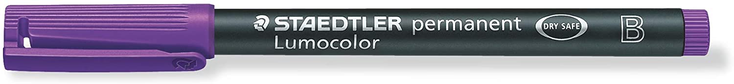 Staedtler 314 Lumocolor Universal Pen B Tip, Approx. 1.0 or 2.5 mm, Permanent, Pack of 10 in Cardboard Case Purple - Image 2