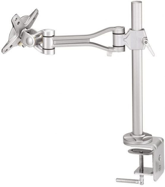 Newstar FPMA-D1020 Tilt/Turn/Rotate Desk Mount (clamp) for 10-30" Monitor Screen, Height Adjustable - Silver