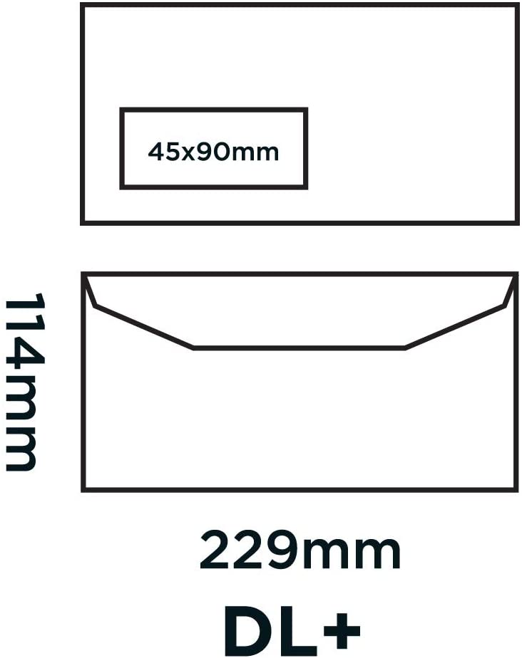 Blake Purely Everyday DL+ 114 x 229 mm 80gsm Mailer Gummed Low Window Envelopes (3504) White - Pack of 1000 - Image 2