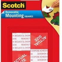 3M Scotch(R) Removable Mounting Squares 2C8W1, 1 x 1 Inches, 16 squares,Grey, 2-PACK
