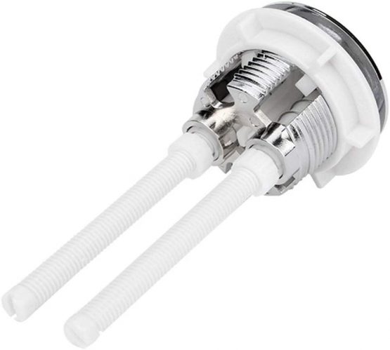 Rosenice 114mm Silver Dual Flush Toilet Water Tank Push Buttons Rods - Image 2