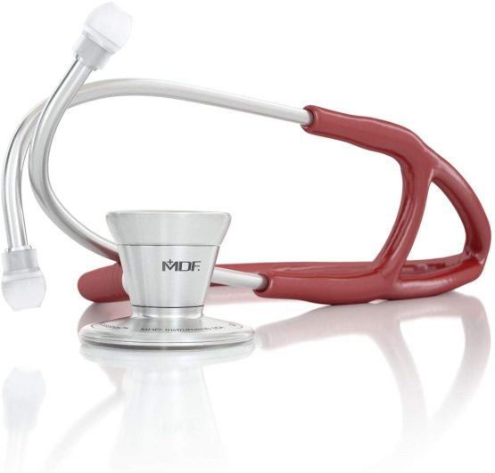 MDF ProCardial Cardiology Stethoscope, Adult, Dual Head, Free-Parts-for-Life, MDF797 (Burgundy (Napa), Stainless Steel)