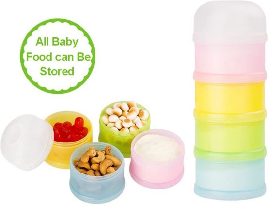 Formula Dispenser, Kidsmile Twist-Lock Stackable On-the-Go BPA Free Milk Powder Dispenser & Snack Storage Container - 4 feeds, no powder leakage - Image 4