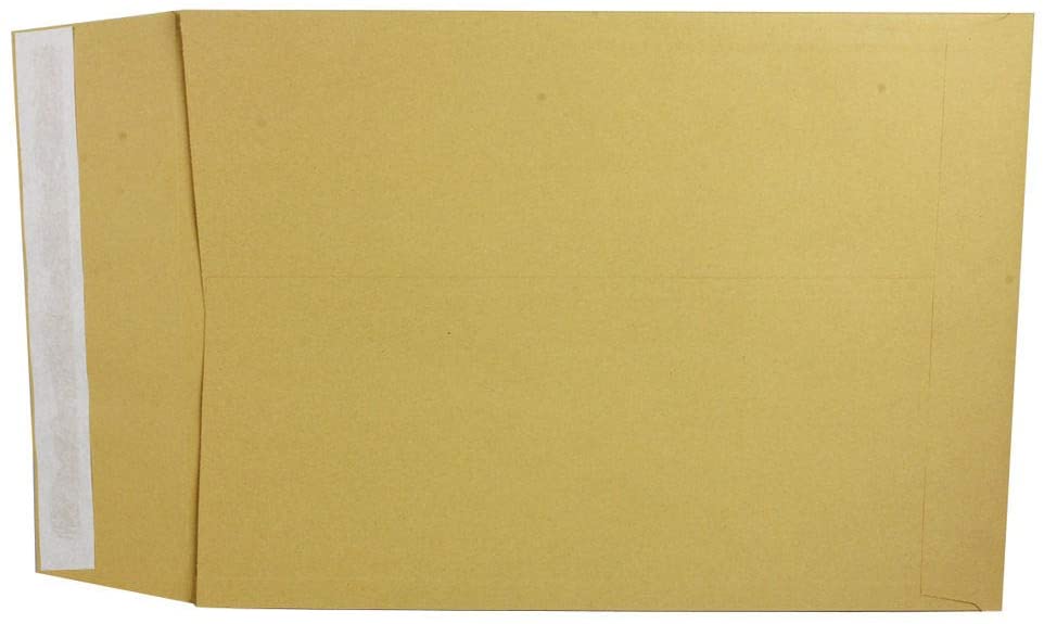 Q-Connect Envelope Gusset 406x305x25mm Peel and Seal 120gsm Manilla (Pack of 100), 406 x 305 mm