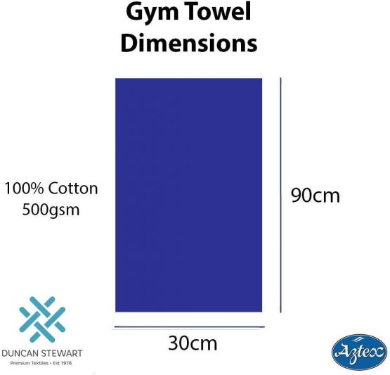aztex 100% Cotton Deluxe Gym Towel, 30 x 90cm - Image 3