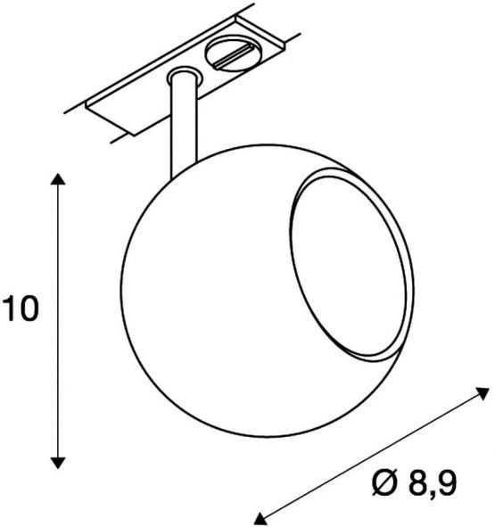 SLV 1-Phase Eye, LED spot, Ceiling, Track System, Interior Lighting / GU10 50W Black, Steel, 50 W - Image 2