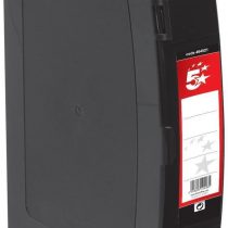 5 Star Box File Polypropylene with Twin Clip Lock Foolscap Black