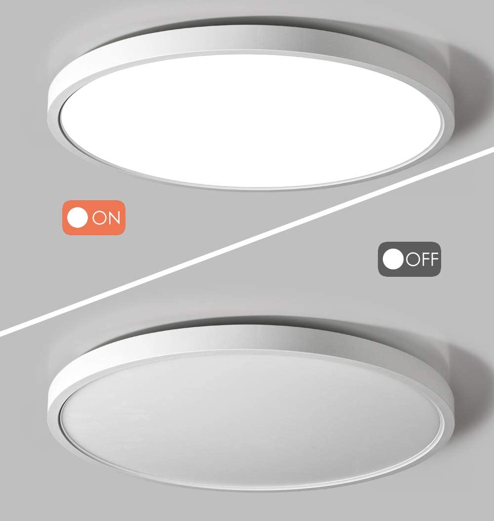 TALOYA White Flush Mount Ceiling Light 20Watt diameter 30cm,Round LED Light Fitting for Bedroom Kitchen Hallway Foyer,3 Color Temperatures in One (Warm/Neutral/Daylight White)