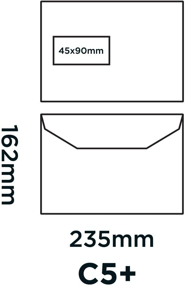 Blake Envelopes Premium Postfast PF748DG Kuvertierhüllen Briefumschläge Naßklebung Mit Fenster Weiß C5+ 162 x 235 mm - 90g/m² - Image 2