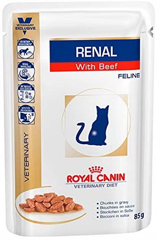 ROYAL CANIN Renal Feline Beef Cat Food, 85 g-12 x 85 g, 85 g (Pack of 12)