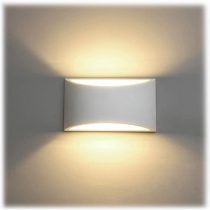 LED Wall Lights Indoor Modern White Plaster Wall Wash Lights 7W Warm White LED Sconce Up and Down Wall Lamp for Living Room, Bedroom, Hallway (G9 LED Bulb Include)