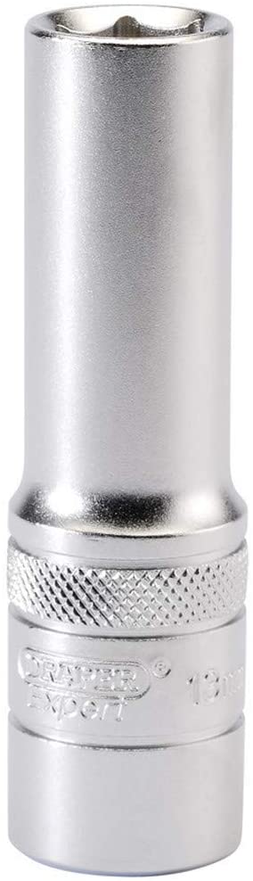 Draper 16646 1/2" Square Drive Hi-Torq 6 Point Deep Socket, 13mm Size, Blue, 13 mm
