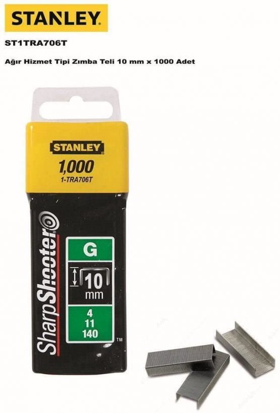 Stanley 1-TRA706T \"Type G\" Staples, Silver, 10 mm, Set of 1000 Piece - Image 2